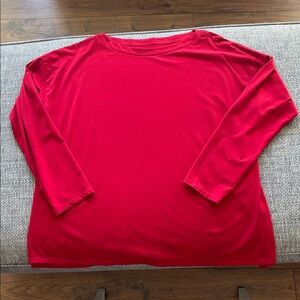 ❤️ J. Jill Red Luxe Supima Boat-Neck Tee XL – Soft & Comfy Everyday Top ❤️